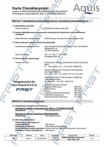 Filtr Węglowy Wody do Ekspresu Sage BES008 / SES008 na Arena.pl