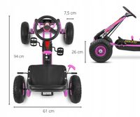 Gokart na pedały Thor Różowy Sportowy Design Wysoka Jakość MILLY MALLY