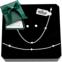 Komplet biżuterii srebrnej 925 kulki, modny i stylowy, na prezent dla