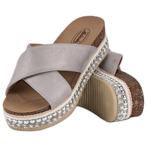 Szare klapki na platformie r.39 na Arena.pl