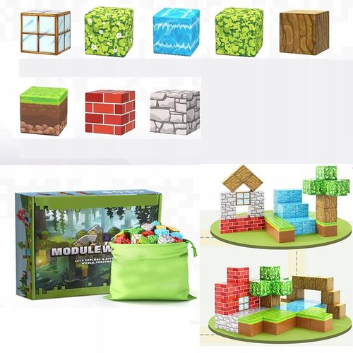 KLOCKI MAGNETYCZNE SZEŚCIANY DLA DZIECI 1 LUDZIK 100 KLOCKÓW POMYSŁ ZESTAW na Arena.pl