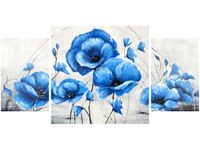 80X40CM NIEBIESKIE MAKI TRÓJ OBRAZ