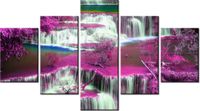 75CM 120 OBRAZ 5 ELEM FIOLETOWA KASKADA ŚCIENNY DRUK