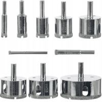 OTWORNICE DIAMENTOWE ZESTAW 10 SZTUK DO GRESU PŁYTEK SZKŁA KORONKI 6-68mm