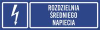 Tabliczka informacyjna Rozdzielnia średniego napięcia grawer piktogram 20x6