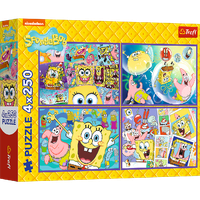 TREFL 13342 Puzzle 4x250 Szalony świat Sponge Boba