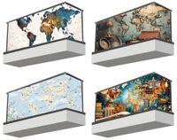 Osłona balkonowa mata ozdobna na balkon pod wymiar MAPY ŚWIATA WZORY