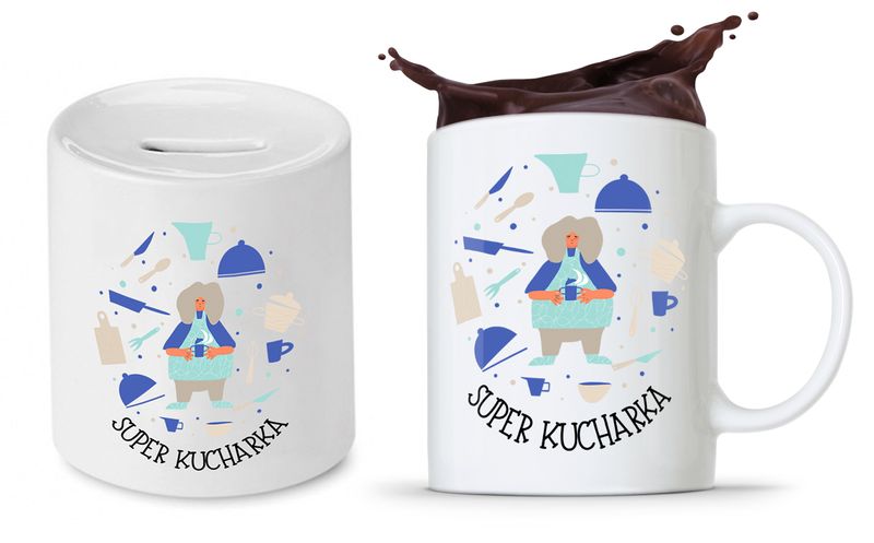 Zestaw Dla Kucharza Prezent Kubek + Skarbonka Z Nadrukiem Ze Zdjęciem zdjęcie 1
