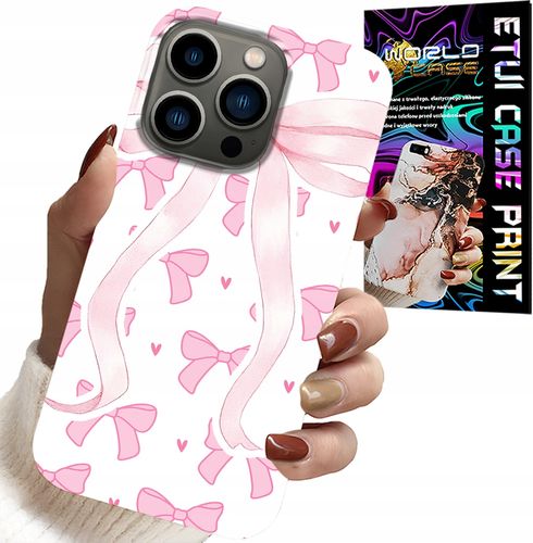 ETUI DO IPHONE 16 PRO - RÓŻOWE WSTAZKI WSTĄZKA MODNE WZORY CASE na Arena.pl