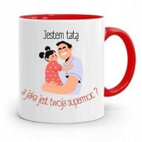 Kubek Czerwony Na Dzień Ojca Dla Taty Jestem Tatą Z Nadrukiem Ze Zdjęciem