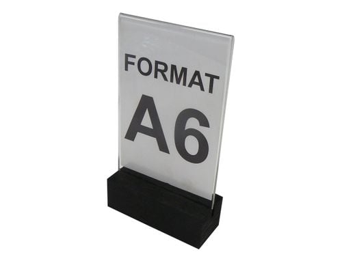 stojak na menu ulotkę z plexi z drewnianą podstawką A6 na Arena.pl