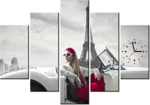 105CM 150CM ZEGAR 5 ELEM PARKING WIEŻY EIFFLA DRUK OBRAZ na Arena.pl