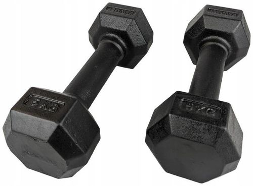 ŻELIWNA HANTLA HEXAGONALNA HEX 2x5 KG ZESTAW na Arena.pl
