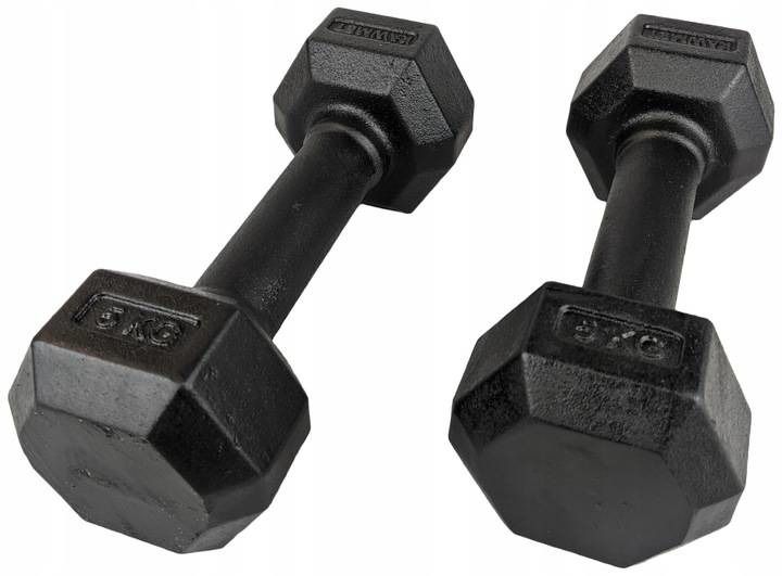 ŻELIWNA HANTLA HEXAGONALNA HEX 2x5 KG ZESTAW zdjęcie 1