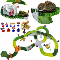 TOR SAMOCHODOWY dla dzieci PARK DINOZAURÓW Autka Przeszkody Dinozaury 240el