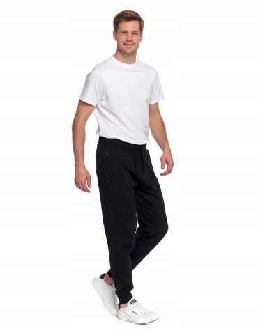 Ocieplane Spodnie Męskie Dresowe Joggery Bawełniane Ściągacz MORAJ Black XL na Arena.pl