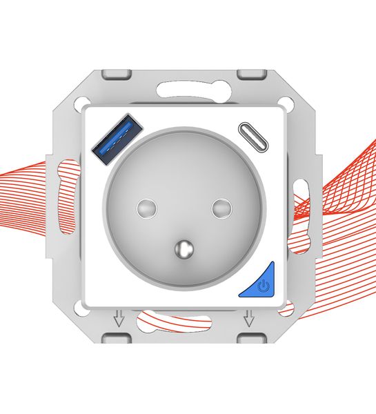 Inteligentne gniazdo z pomiarem prądu USB WiFi TUYA PSMART białe zdjęcie 2