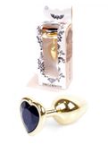 plug jewellery gold  heart plug  black