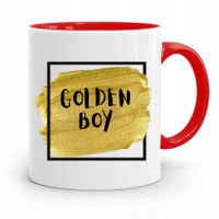 Kubek Czerwony Prezent Dla Chłopaka Golden Boy Z Nadrukiem Ze Zdjęciem