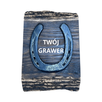 Spersonalizowany prezent podkowa z grawerem ślub Z DWUSTRONNĄ KORĄ