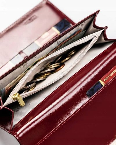 Portfel Peterson damski duży w kwiaty na suwak z ochroną kart RFID pojemny na Arena.pl