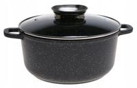 GARNEK MARMUROWY Powłoka NIEPRZYWIERAJĄCA 22cm 3,1L INDUKCJA Gaz 4004