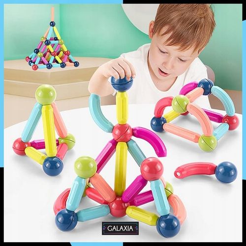 KLOCKI MAGNETYCZNE GALAXIA DUŻE Konstrukcyjne Dla Dzieci 120 el Magnetic na Arena.pl