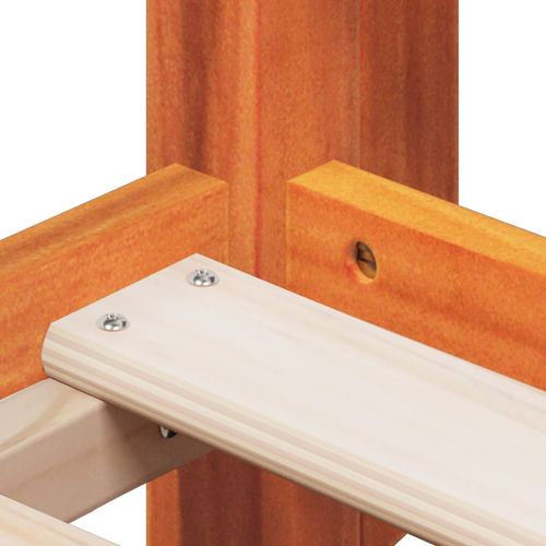 Łóżko z piętrem i daszkiem, woskowy brąz, 90x200 cm, sosnowe na Arena.pl