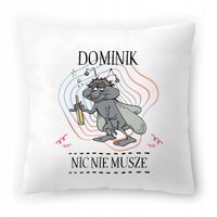 Poduszka Dla Dominika Na Urodziny Ze Zdjęciem Na Prezent Biała 40X40 Cm