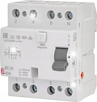 ETI WYŁĄCZNIK RÓŻNICOWOPRĄDOWY 4P 63A typ A 10kA 100mA 3P+N 415V 002061523