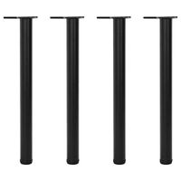 4 Nogi do stołu z regulacją wysokości Czarne 710 mm