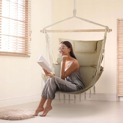 FOTEL WISZĄCY KRZESŁO BRAZYLIJSKIE HUŚTAWKA HAMAK BOHO SOIS XXL OUTTEC na Arena.pl