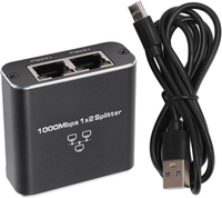 Pawonik Adapter LAN RJ45 Splitter 3 Porty Gigabit 1000Mbps USB