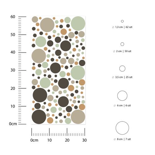Naklejki Ścienne GROCHY Kropki Styl Boho Dla Dzieci 150 sztuk na Arena.pl