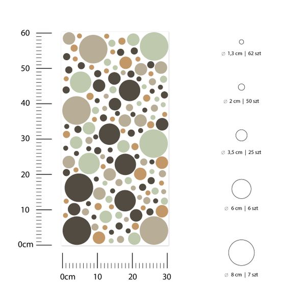 Naklejki Ścienne GROCHY Kropki Styl Boho Dla Dzieci 150 sztuk zdjęcie 4