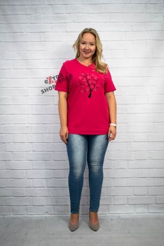 BLUZKA SHINE MALINOWA DRZEWKO PLUS SIZE na Arena.pl