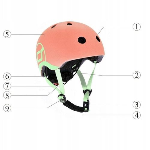 SCOOTANDRIDE Kask XXS-S dla dzieci 1-5 lat Peach na Arena.pl