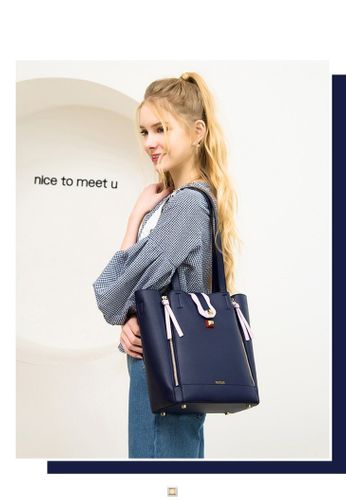 NUCELLE Stylowy granatowy shopper na Arena.pl