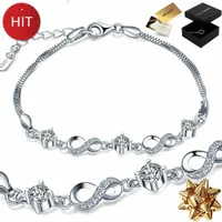 SREBRNA BRANSOLETKA DAMSKA 925 NIESKOŃCZONOŚĆ GRAWER NA PREZENT DLA ŻONY