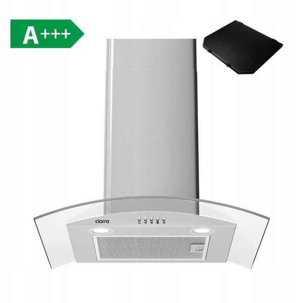 Okap ścienny Ciarra 60 cm 650m³/h CBCS6506B Srebrny zdjęcie 1
