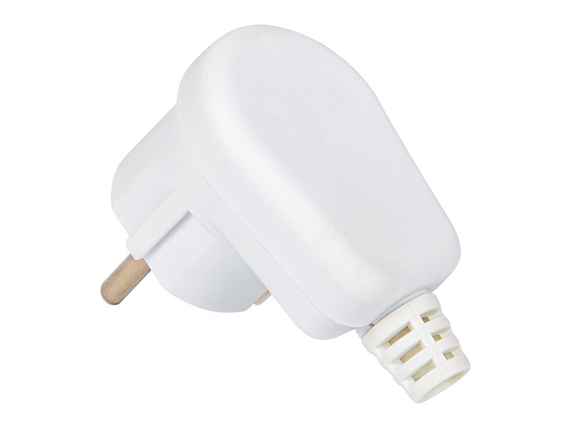 Wtyczka WT-16 PR kątowa biała zdjęcie 1