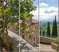 90CM 80 OBRAZ 3 ELEM RÓŻE BALKONIE ŚCIENNY