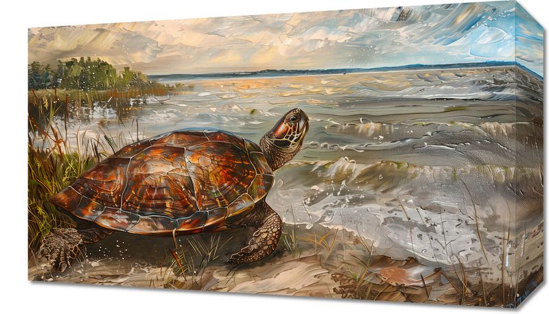 Obraz 50x30cm Nadmorski Żółw zdjęcie 1