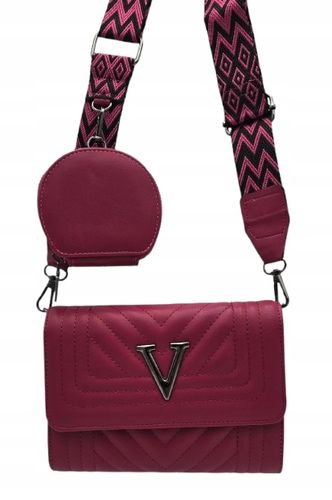 Victoria J. - torebka listonoszka przeszycia pasek BOHO roż amarant VJ-944 na Arena.pl