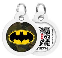 Collar Waudog Smart Id Zawieszka Z Qr-Paszportem Okrągła 3Cm Batman Zielony