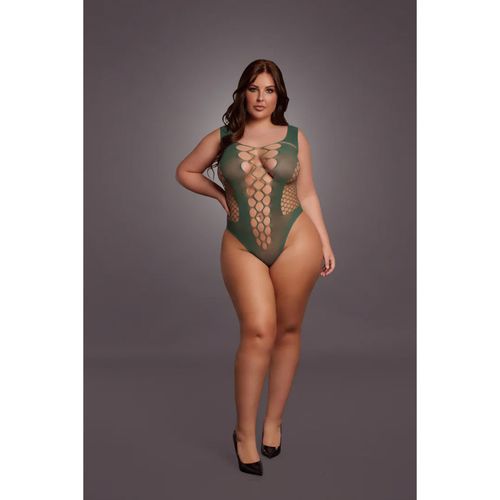 v-neck teddy with opaque panels - queen size na Arena.pl