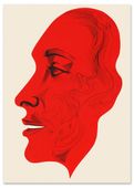 Plakat czerwona twarz ilustracja 70x100 cm