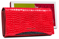 lakierowany portfel z elegancki wzorem croco - peterson