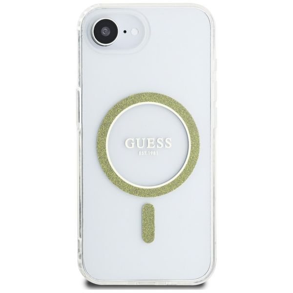 Etui Guess IML Glitter Circle MagSafe do iPhone 16e przezroczysty zdjęcie 3
