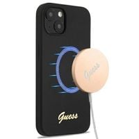 Guess GUHMP13MLSLMGBK iPhone 13 6,1" black/czarny hardcase Silicone Script